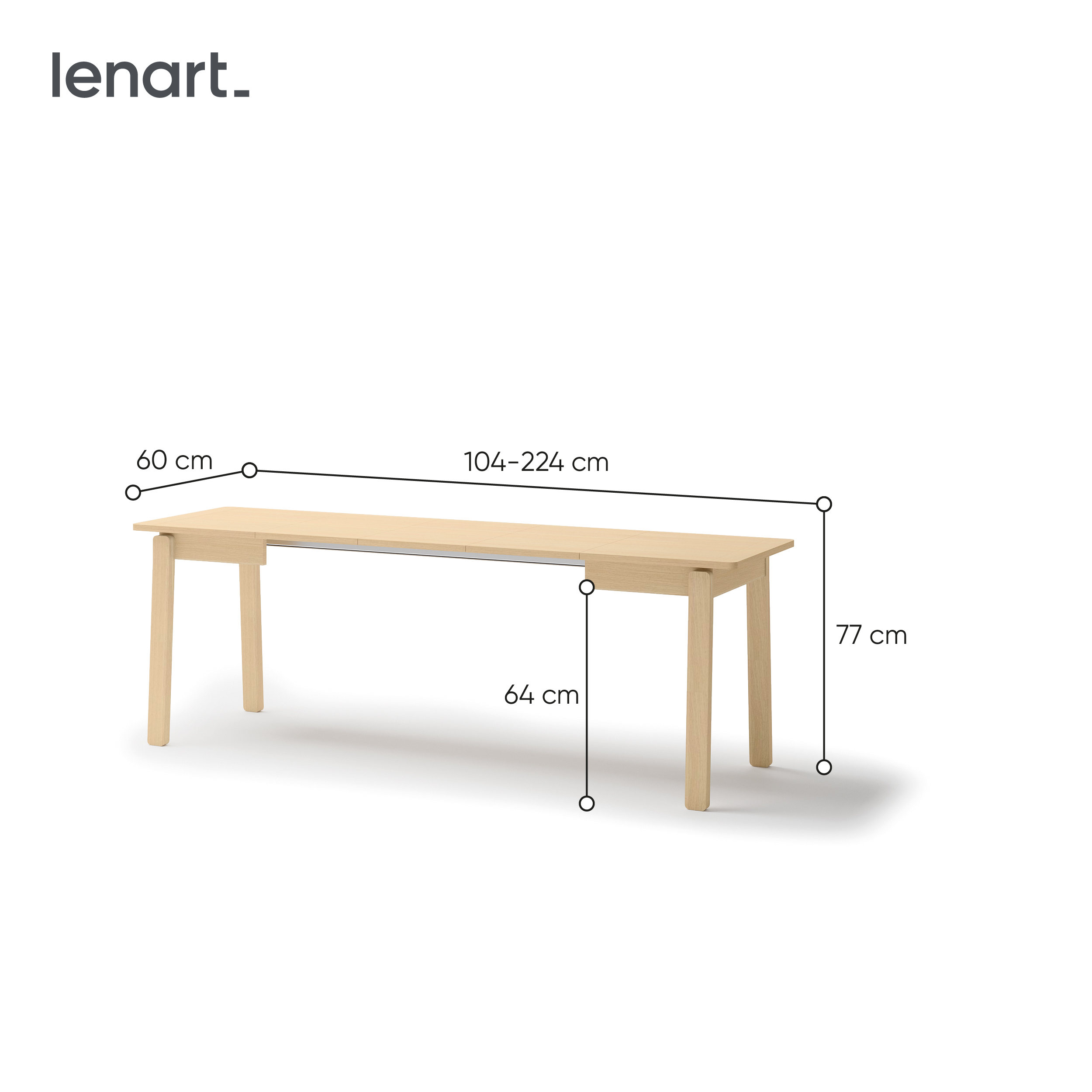 Ausziehbarer Esstisch Lenart PLOT PT-02